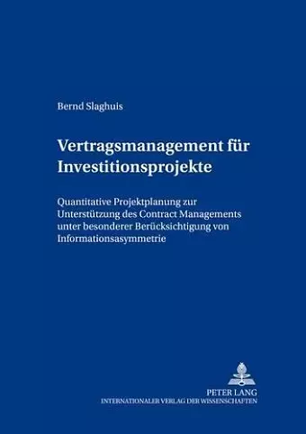 Vertragsmanagement Fuer Investitionsprojekte cover