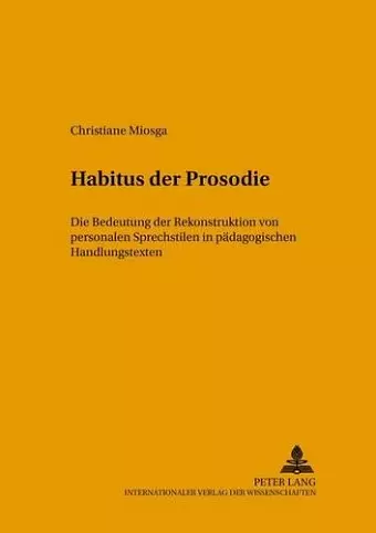 Habitus Der Prosodie cover