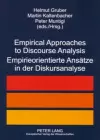 Empirical Approaches to Discourse Analysis Empirieorientierte Ansaetze in Der Diskursanalyse cover