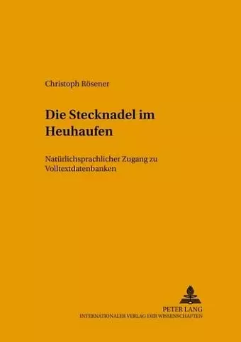 Die Stecknadel Im Heuhaufen cover