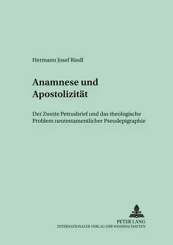 Anamnese Und Apostolizitaet cover