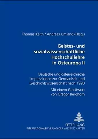 Geistes- Und Sozialwissenschaftliche Hochschullehre in Osteuropa II cover