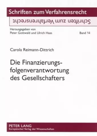 Die Finanzierungsfolgenverantwortung Des Gesellschafters cover