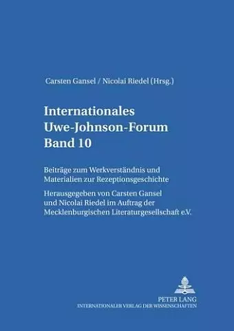 Internationales Uwe-Johnson-Forum- Band 10 (2006) cover