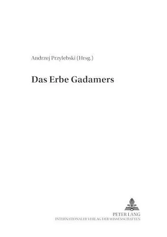 Das Erbe Gadamers cover