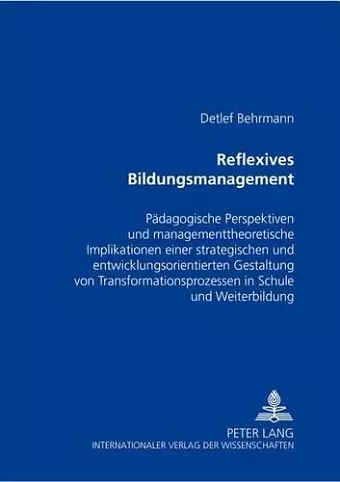 Reflexives Bildungsmanagement cover