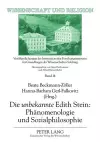 Die «Unbekannte» Edith Stein: Phaenomenologie Und Sozialphilosophie cover