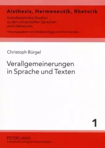 Verallgemeinerungen in Sprache Und Texten cover