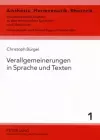 Verallgemeinerungen in Sprache Und Texten cover