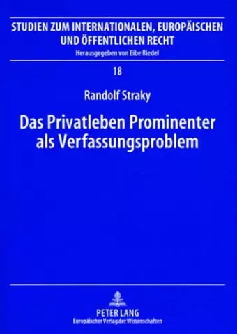 Das Privatleben Prominenter ALS Verfassungsproblem cover