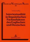 Intertextualitaet in Linguistischen Fachaufsaetzen Des Englischen Und Deutschen cover