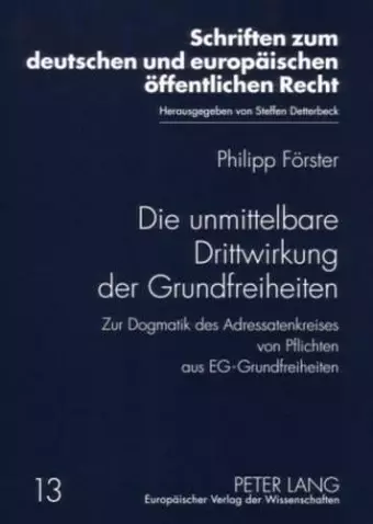 Die Unmittelbare Drittwirkung Der Grundfreiheiten cover