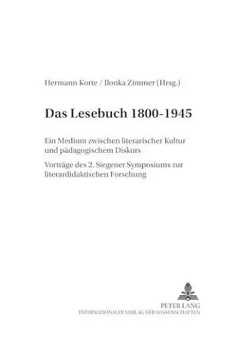 Das Lesebuch 1800-1945 cover