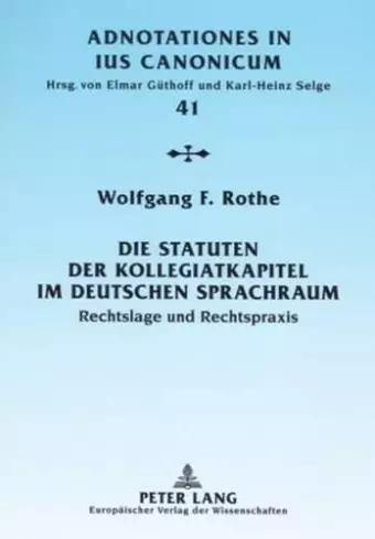 Die Statuten Der Kollegiatkapitel Im Deutschen Sprachraum cover