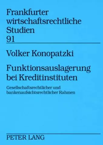 Funktionsauslagerung Bei Kreditinstituten cover