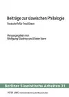 Beitraege Zur Slawischen Philologie cover