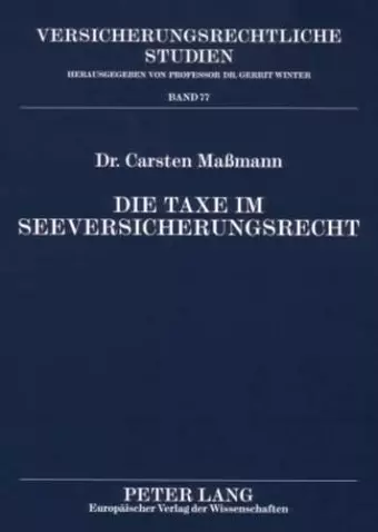 Die Taxe Im Seeversicherungsrecht cover