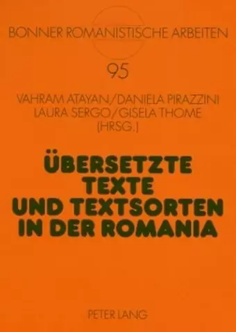 Uebersetzte Texte Und Textsorten in Der Romania cover