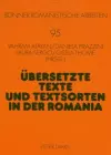 Uebersetzte Texte Und Textsorten in Der Romania cover