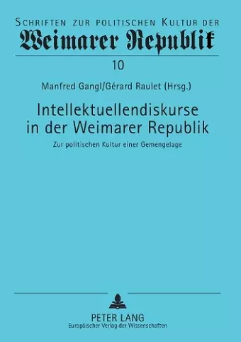 Intellektuellendiskurse in der Weimarer Republik cover