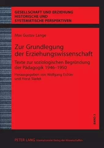 Zur Grundlegung der Erziehungswissenschaft cover