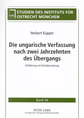 Die Ungarische Verfassung Nach Zwei Jahrzehnten Des Uebergangs cover