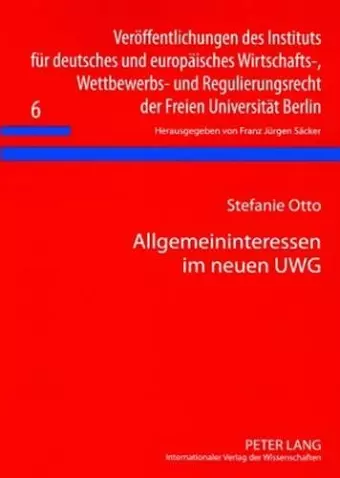 Allgemeininteressen Im Neuen Uwg cover