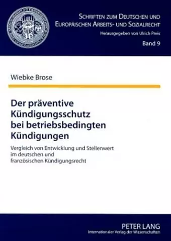 Der Praeventive Kuendigungsschutz Bei Betriebsbedingten Kuendigungen cover