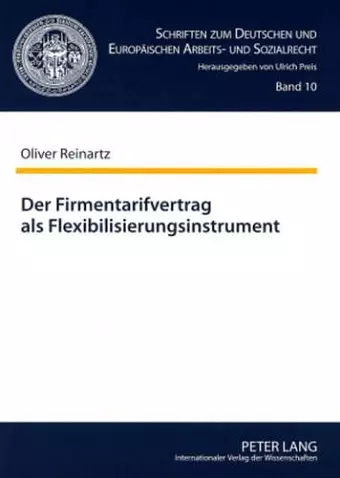 Der Firmentarifvertrag ALS Flexibilisierungsinstrument cover