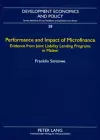 Performance and Impact of Microfinance cover