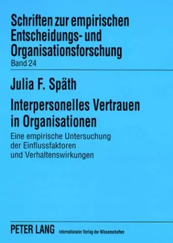 Interpersonelles Vertrauen in Organisationen cover