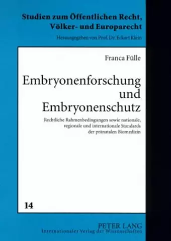 Embryonenforschung Und Embryonenschutz cover