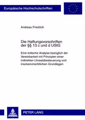 Die Haftungsvorschriften Der §§ 13 C Und D Ustg cover