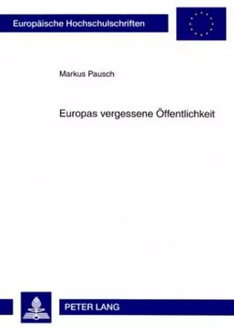 Europas Vergessene Oeffentlichkeit cover