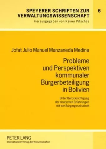 Probleme Und Perspektiven Kommunaler Buergerbeteiligung in Bolivien cover