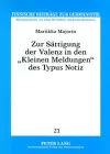 Zur Saettigung Der Valenz in Den «Kleinen Meldungen» Des Typus Notiz cover