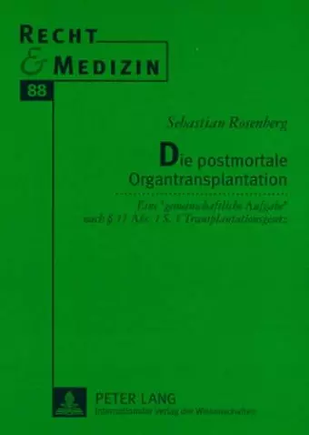 Die Postmortale Organtransplantation cover