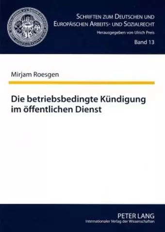 Die Betriebsbedingte Kuendigung Im Oeffentlichen Dienst cover