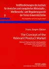 The Concept of the Relevant Product Market cover