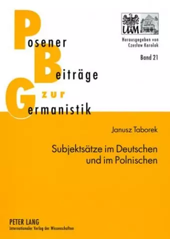 Subjektsaetze Im Deutschen Und Im Polnischen cover