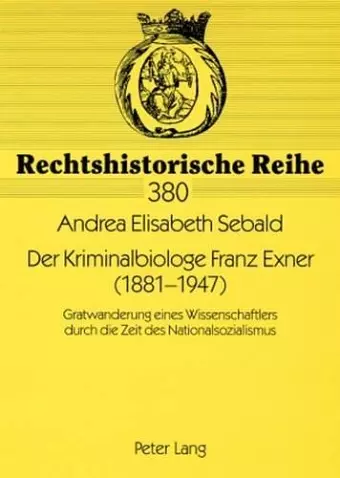 Der Kriminalbiologe Franz Exner (1881-1947) cover