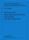 Wertorientierte Steuerung Multidivisionaler Unternehmen Ueber Residualgewinne cover