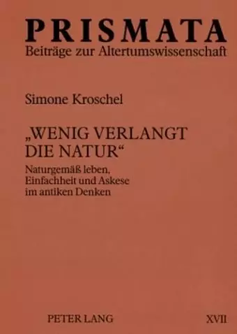 «Wenig Verlangt Die Natur» cover