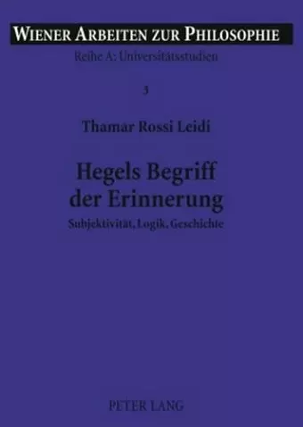 Hegels Begriff Der Erinnerung cover