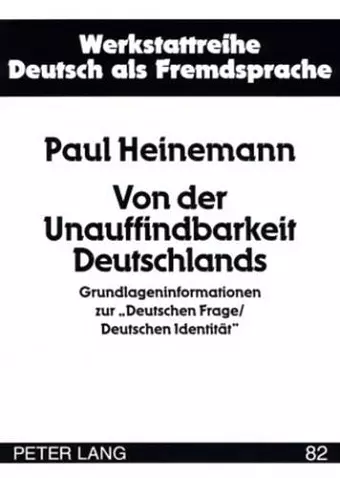 Von Der Unauffindbarkeit Deutschlands cover