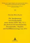 Die Anerkennung Von Gesellschaften Unter Artikel XXV Abs. 5 S. 2 Des Deutsch-Us-Amerikanischen Freundschafts-, Handels- Und Schifffahrtsvertrags Von 1954 cover