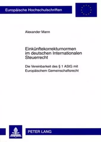 Einkuenftekorrekturnormen Im Deutschen Internationalen Steuerrecht cover