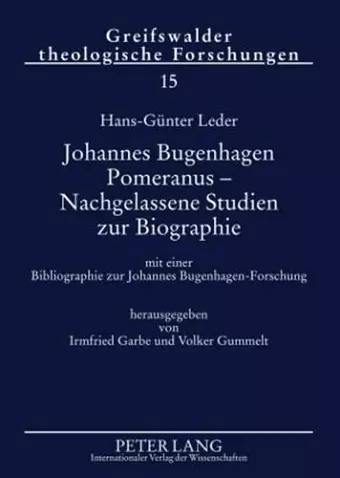 Johannes Bugenhagen Pomeranus - Nachgelassene Studien Zur Biographie cover