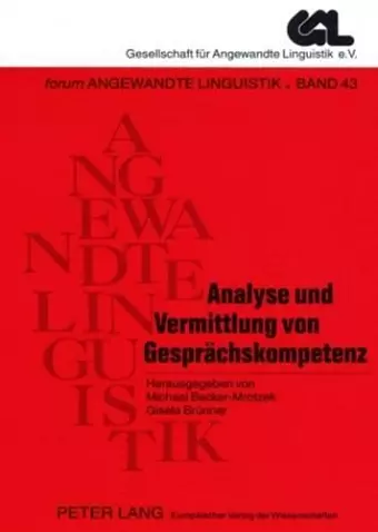 Analyse Und Vermittlung Von Gespraechskompetenz cover