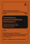 Translationswissenschaftliches Kolloquium I cover